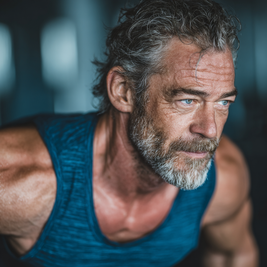 Група пожилих людей займається спортом